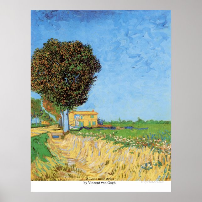 Póster Una calle cerca de Arles por Vincent van Gogh (Frente)