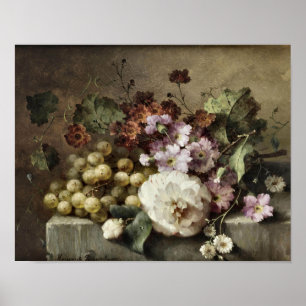 Póster Una Camelia, Claveles, Uvas por Roosenboom Imprimi