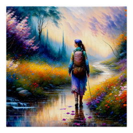 Póster Una caminata en la obra de arte de Woods