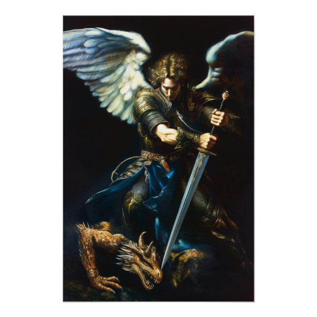 Póster Una canción de acero y escala | Ángel vs Dragon (Anverso)