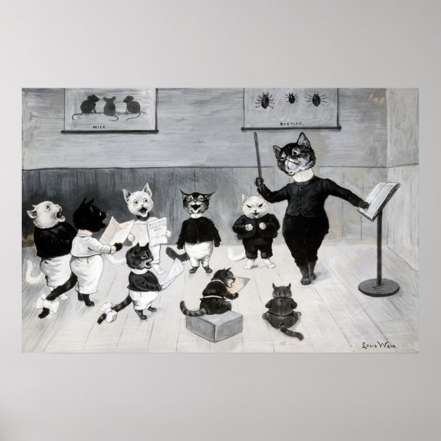 Póster Una canción de año nuevo, Louis Wain (Frente)