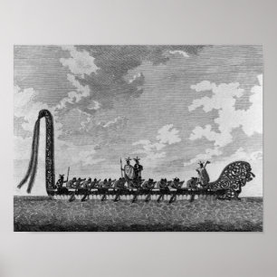 Póster Una canoa de guerra de Nueva Zelanda