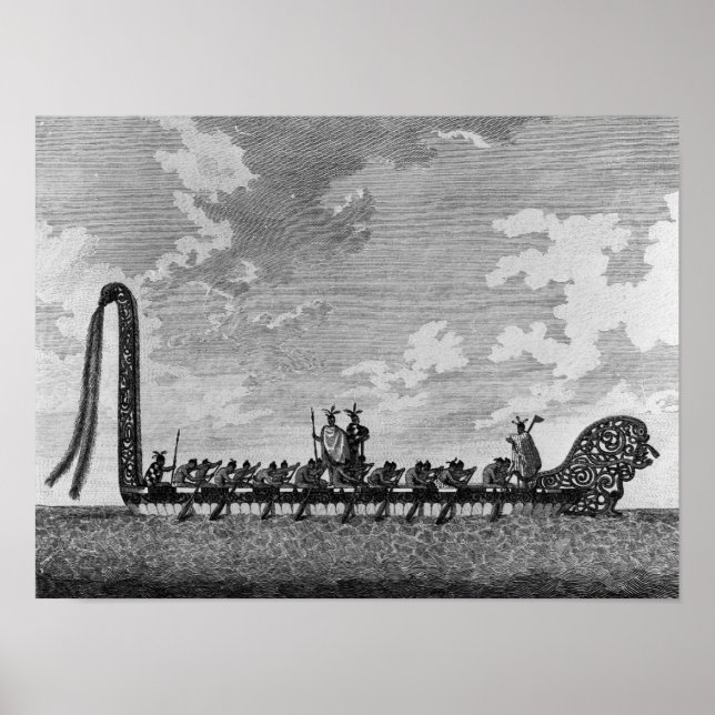 Póster Una canoa de guerra de Nueva Zelanda (Frente)