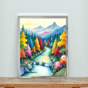Póster Una caprichosa escena del Valle de las Montañas