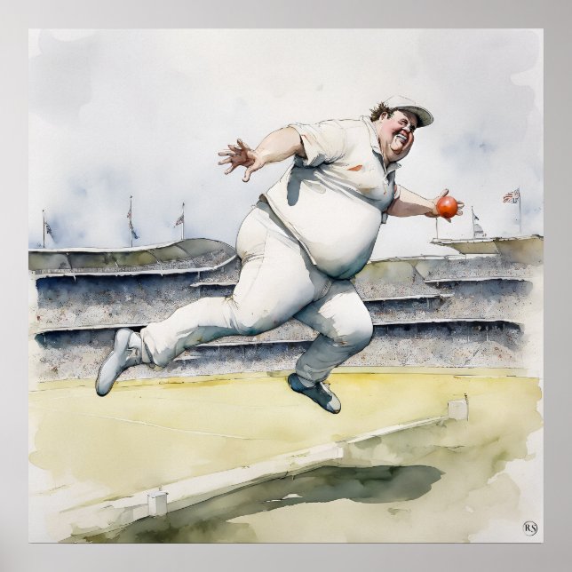 Póster Una captura a mano - Archivando papel de críquet (Frente)