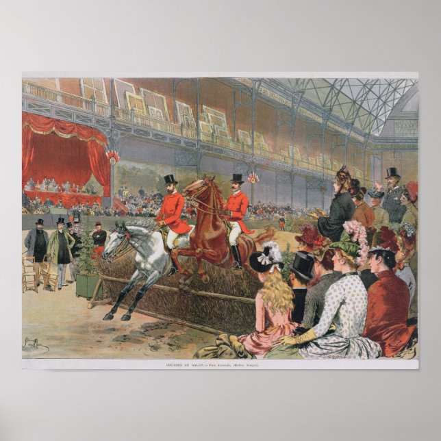 Póster Una carrera de caballos, 1886 (Frente)