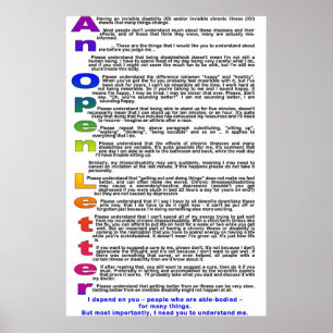 Póster Una carta abierta a ésos sin enfermedad crónica