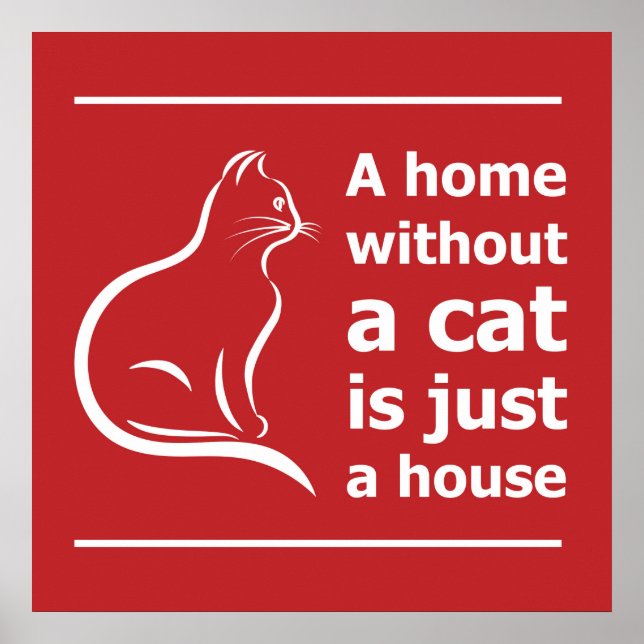 Póster Una casa sin gato es sólo un animal mascota de la  (Frente)