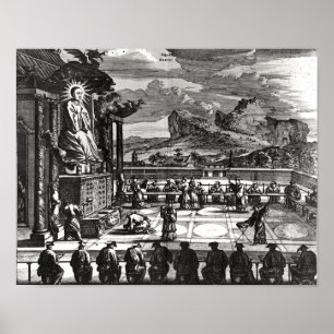 Póster Una ceremonia budista de, 'Indiae Orientalis