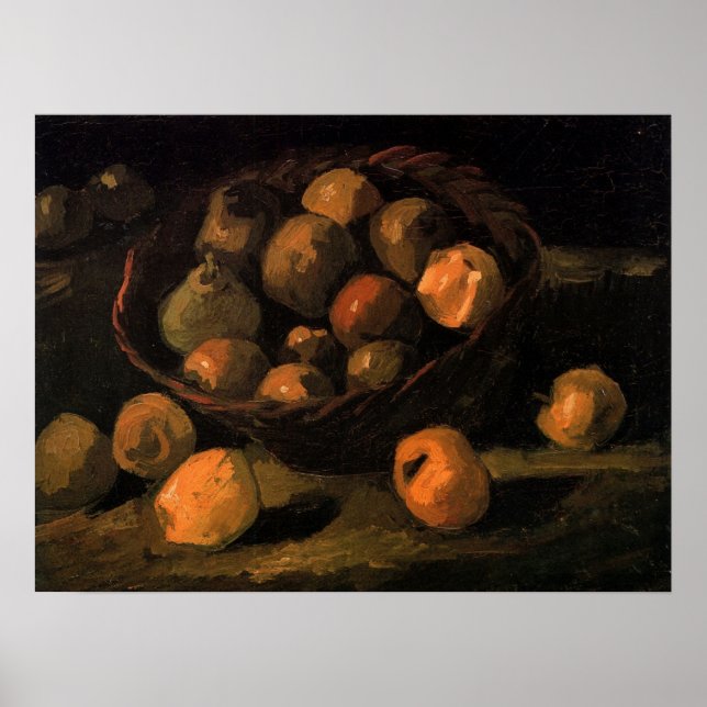 Póster Una cesta de manzanas por Vincent van Gogh (Frente)