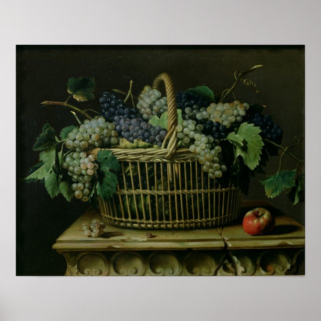 Póster Una cesta de uvas (Frente)