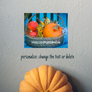 Póster Una cesta de vacaciones con calabazas