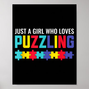 Póster Una chica a la que le encanta resolver rompecabeza