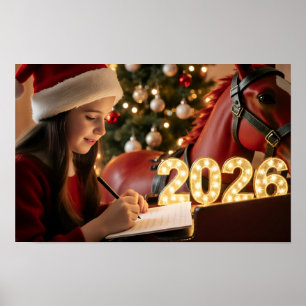 Póster Una Chica educada escribe sus deseos para Santa Cl