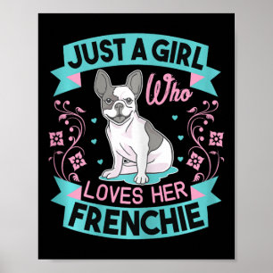 Póster Una Chica que ama a su Bulldog francés