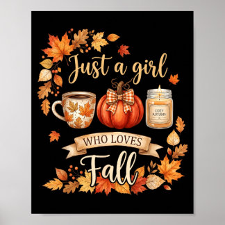 Póster Una chica que ama el café de calabazas de la tempo
