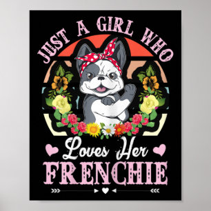 Póster Una Chica que ama su Bulldog francés 1