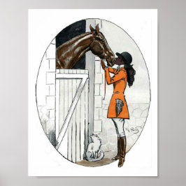 Póster Una Chica y su caballo afroamericano
