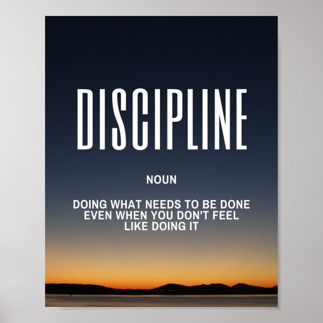 Póster Una Cita Inspiradora Sobre Disciplina (Frente)