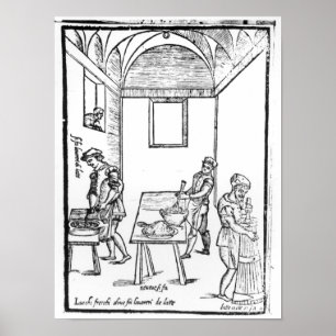 Póster Una cocina medieval