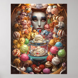 Póster Una colorida heladería llena de cosas