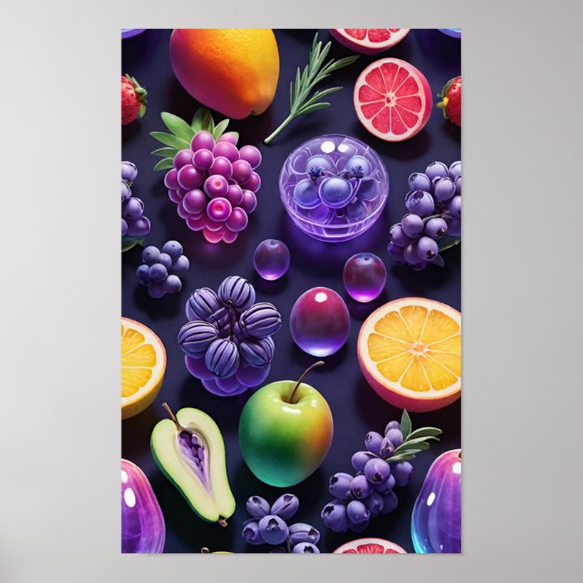 Póster Una colorida variedad de frutas (Frente)