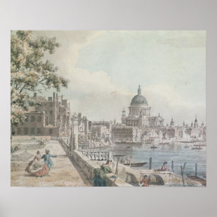 Póster Una copia de una parte de un dibujo de Canaletto,