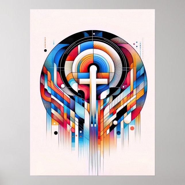 Póster Una cruz abstracta poster cristiana (Frente)