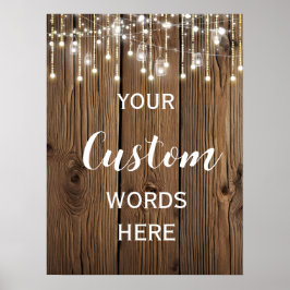 Póster Una cuerda rústica de luces crea tu propio persona