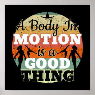 Póster Una cuerpo en movimiento - Mentalidad de gimnasia 