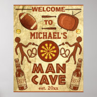 Una cueva de hombre divertida con tu nombre de Per