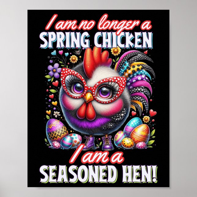 Póster Una Dama De Pollo Loca No Un Mar De Pascua De Poll (Frente)