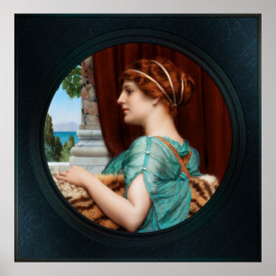 Póster Una dama de pueblo por John William Godward