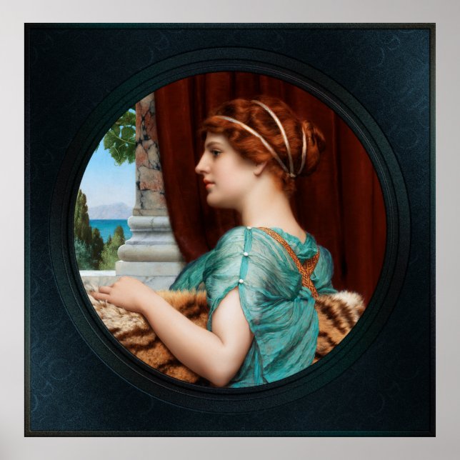 Póster Una dama de pueblo por John William Godward (Frente)