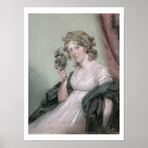 Póster Una dama sostiene una máscara negra, c.1795-80 (pa