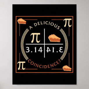 Póster Una Deliciosa Coincidencia Pi Day 3.14 Math