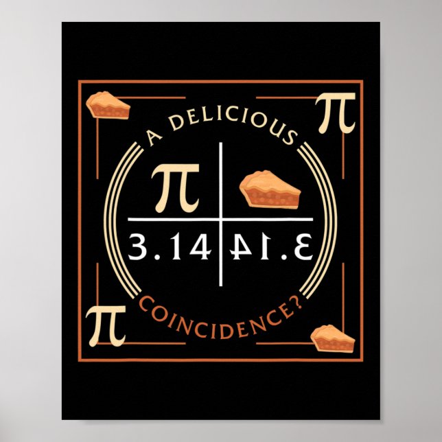 Póster Una Deliciosa Coincidencia Pi Day 3.14 Math (Frente)