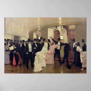 Póster Una discusión en los pasillos de la ópera, 1889