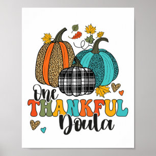 Póster Una Doula Agradecida Calabazas De Enfermera De Par