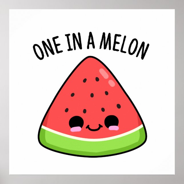 Póster Una en un melón de melón divertida (Frente)