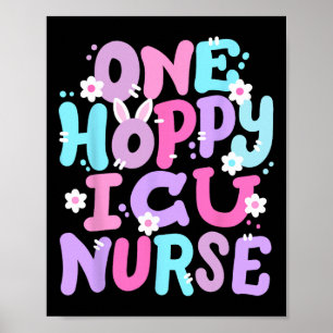 Póster Una Enfermera De Uci Saltarina Retro Groovy Feliz 