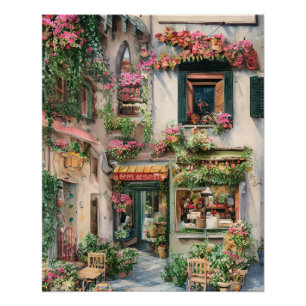 Póster Una escena callejera italiana Serie de diseño de e
