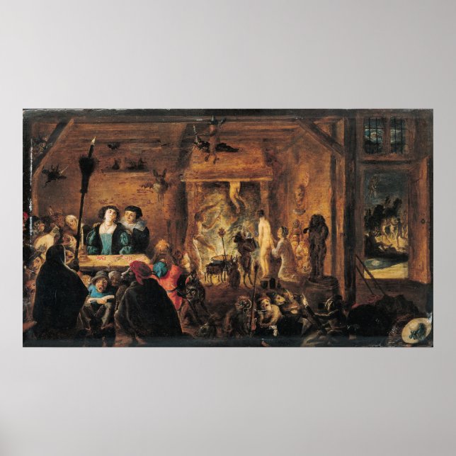 Póster Una escena de hechicería, 1633 (Frente)