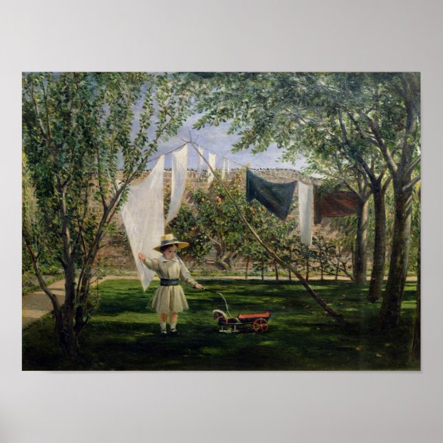 Póster Una escena de jardín, con un niño (Frente)