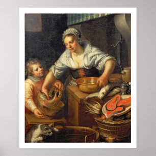 Póster Una escena de la cocina