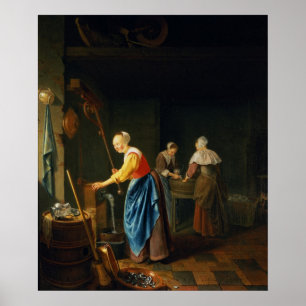 Póster Una escena de la cocina