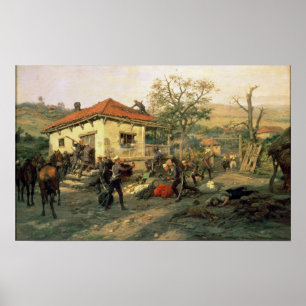 Póster Una escena de la guerra Ruso-Turca