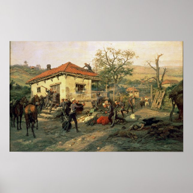Póster Una escena de la guerra ruso-turca (Frente)