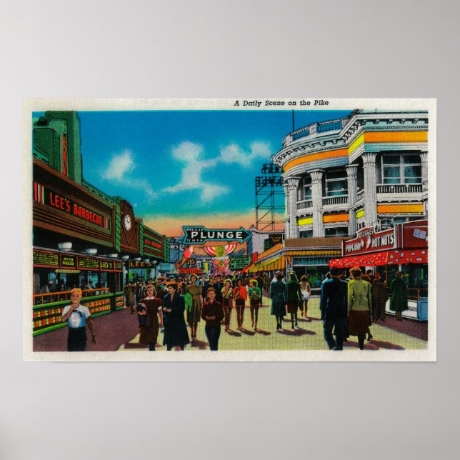Póster Una escena diaria en Pike, Long Beach (Frente)