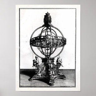 Póster Una esfera armilar del sistema Copernican